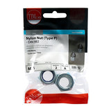 Pair of - TIMCO Nylon Insert Nuts Type P DIN982 Silver - M16