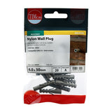 20 x TIMCO Nylon Plugs - 6.0 x 30