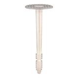 100 x TIMCO Plastic Insulation Fixings White - 8.0 x 130
