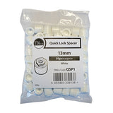 50 x Quick Lock Pipe Clip Spacers White  - 13mm