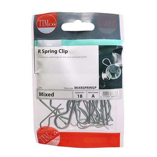 18 x TIMCO Mixed R Spring Clips - Mixed