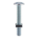 200 x TIMCO Roofing Bolts & Square Nuts Silver - M5 x 30