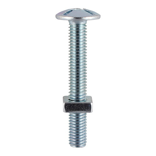 50 x TIMCO Roofing Bolts & Square Nuts Silver - M8 x 180