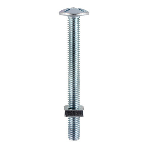 90 x TIMCO Roofing Bolts & Square Nuts Silver - M6 x 50