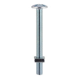 90 x TIMCO Roofing Bolts & Square Nuts Silver - M6 x 50