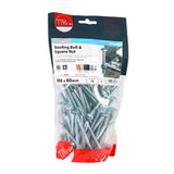 70 x TIMCO Roofing Bolts & Square Nuts Silver - M6 x 80