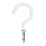 6 x TIMCO Cup Hooks Round White - 25mm