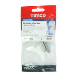 Pair of - TIMCO Set Screws DIN933 Hex & Nut DIN934 Silver A2 Stainless Steel - M10 x 40