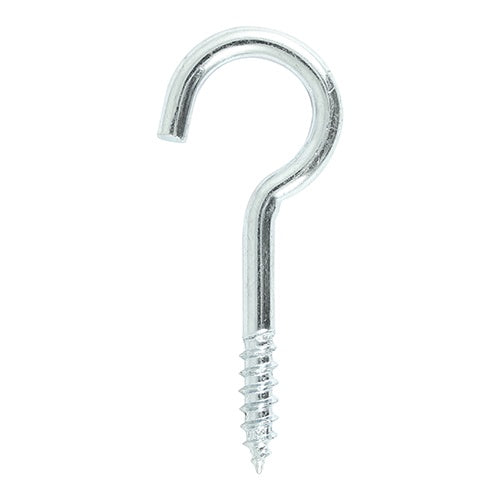 Pair of - TIMCO Screw Hooks Silver - 100mm