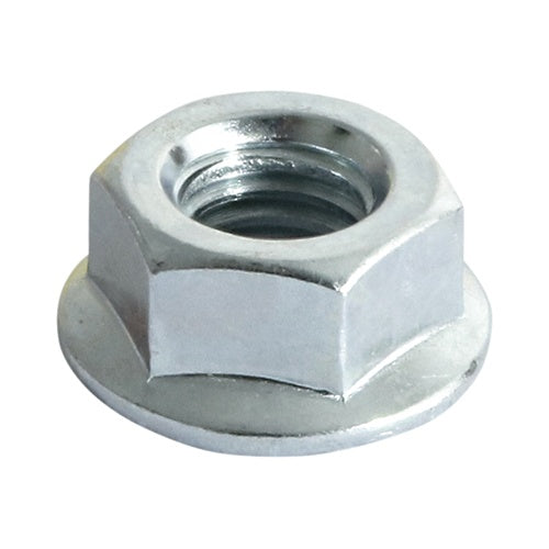 300 x TIMCO Hex Serrated Flange Nuts DIN6923 Silver - M6