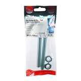 Pair of - TIMCO Set Screws DIN933 Grade 8.8 & Hex Nut DIN934 Silver - M12 x 120