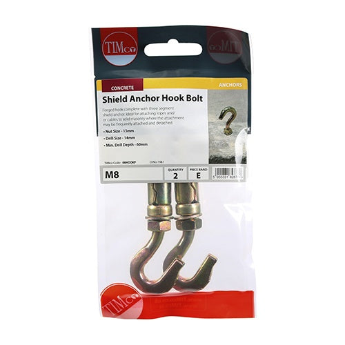 Pair of - TIMCO Forged Hooks With Sheil Anchors Gold - M8