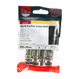 4 x TIMCO Shield Anchors Loose Bolt Gold - M8:10L (M8 x 60)