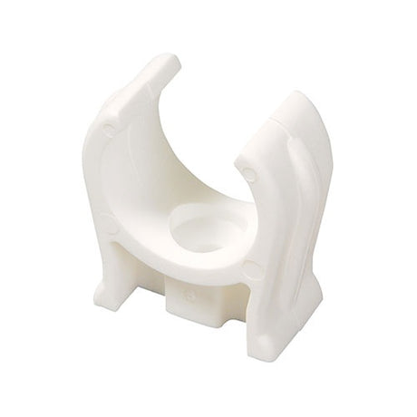 50 x Single Snap-In Open Pipe Clips White  - 22mm