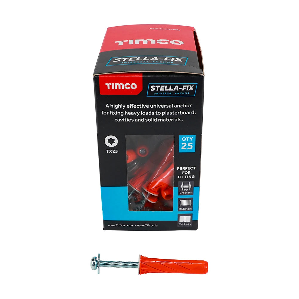 25 x TIMCO Stella-Fix Universal Cavity & Wall Anchors - M5 x 80