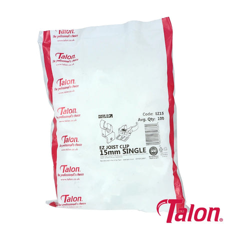 100 x Talon EZ Joist Pipe Clips White - 15mm