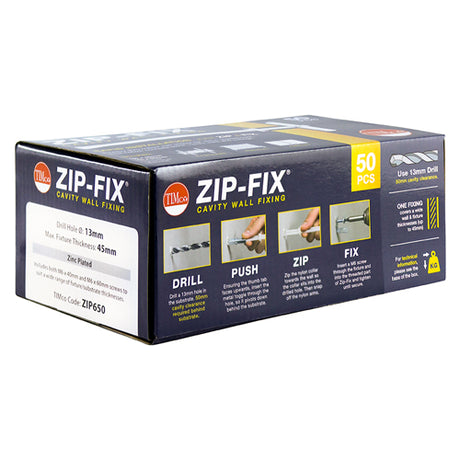 50 x TIMCO Zip-Fix Heavy Duty Cavity Wall Anchors - M6