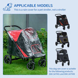 PawHut Rain Cover for Dog Pram, Stroller Buggy with Rear Entry