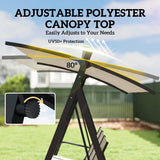 Outsunny 3 Seater Swing Chair, Garden Swing Bench with Adjustable Tilting Canopy, Breathable Mesh Seat 360 kg Capacity, White