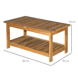 Outsunny 45 x 90cm Acacia Wood Two-Tier Garden Table