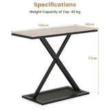 Faux Marble Top Metal Frame Entryway Console Table