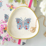 Floral ButterflyTrinket Dish