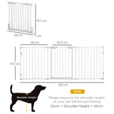 PawHut Pet Safety Gate, 3 Panels Playpen Fireplace, Foldable Metal Fence, Stair Barrier, Room Divider, Fire Guard w/ Automatic Closing Door, White
