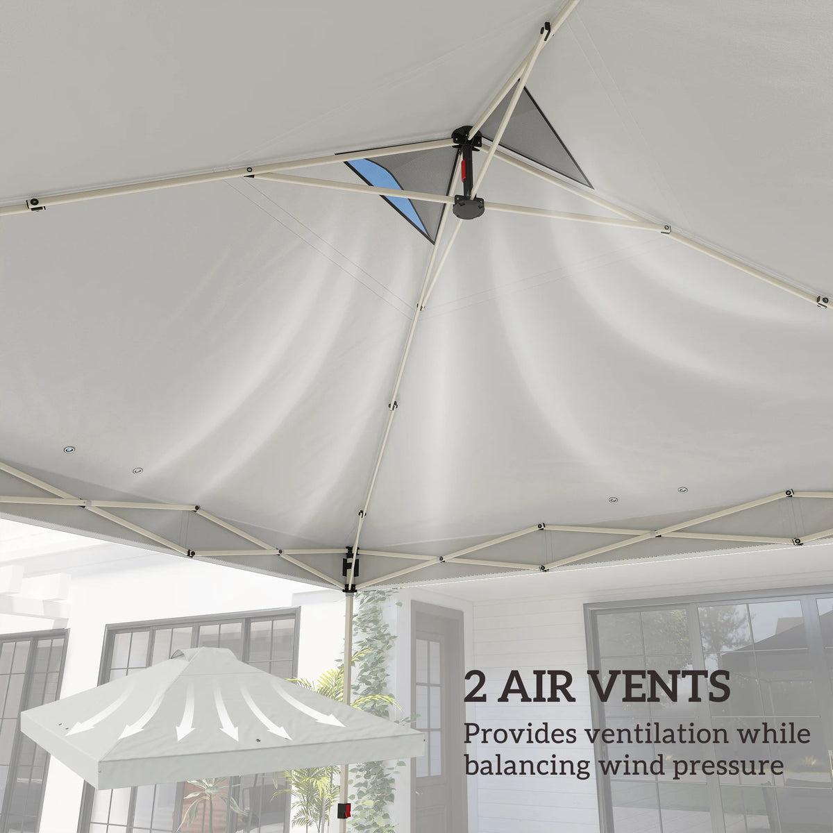 Outsunny Gazebo Roof Replacement UV50+ Waterproof Pop Up Canopy Cover with 8 Drainage Holes 3 x 3 m White