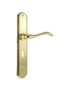 LIMITED EDITION Forme Valence Solid Brass Key Lever Door Handle on Backplate - Polished Brass - Set