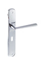 LIMITED EDITION Forme Brigette Solid Brass Key Lever Door Handle on Backplate - Polished Chrome - Set