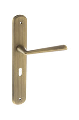 LIMITED EDITION Forme Brigette Solid Brass Key Lever Door Handle on Backplate - Yester Bronze - Set