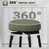 HOMCOM Set of Two Faux Leather Bar Stools - Green/Black