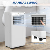 HOMCOM 7,000 BTU Mobile Air Conditioner for Room up to 26m2, with Dehumidifier, 24H Timer, Wheels, Window Mount Kit