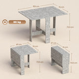 HOMCOM Folding Dining Table, Space-Saving Drop Leaf Kitchen Table for 4-6 People Grey