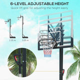 SPORTNOW Six-Level Height Adjustable Freestanding Basketball Hoop and Stand with Wheels, 2.35-3.05m