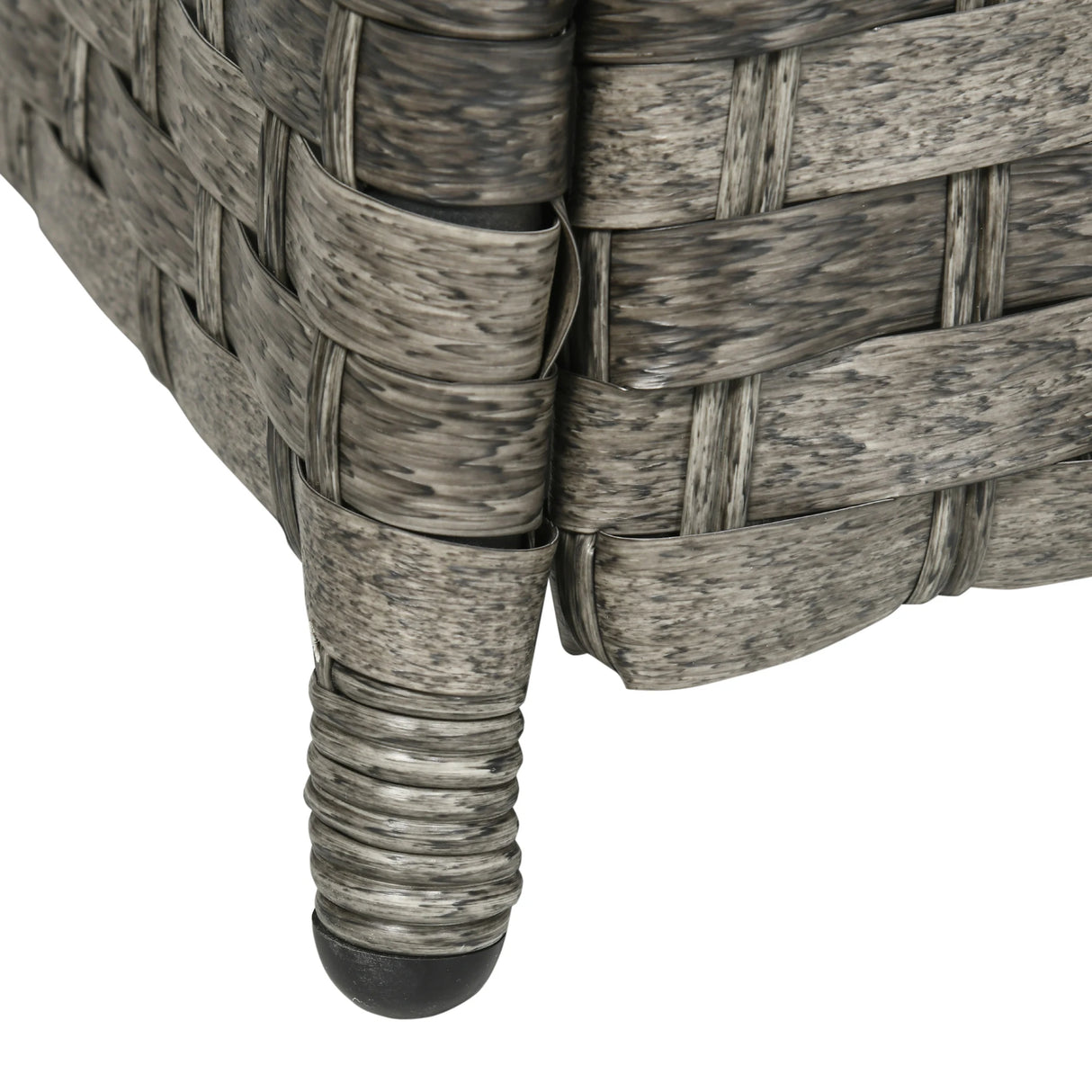 Outsunny Seven-Piece Firepit Table Rattan Sofa Set - Grey