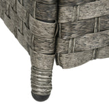 Outsunny Seven-Piece Firepit Table Rattan Sofa Set - Grey