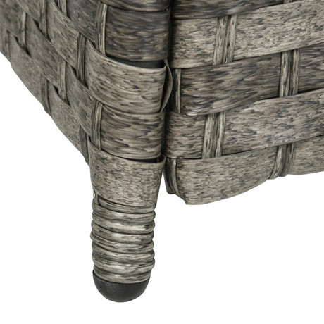 Outsunny Seven-Piece Firepit Table Rattan Sofa Set - Grey