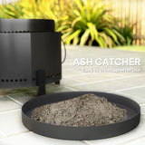 Outsunny Smokeless Fire Pit with Ash Catcher, 37cm Portable Wood Burning Firepit with Poker for Garden Camping Bonfire Party, Metal, Dark Grey