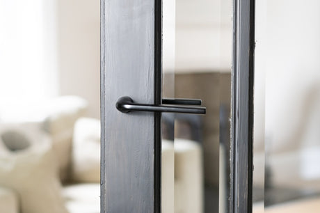 Forme Milly Lever Door Handle on Concealed Round Rose - Matt Black - Pair