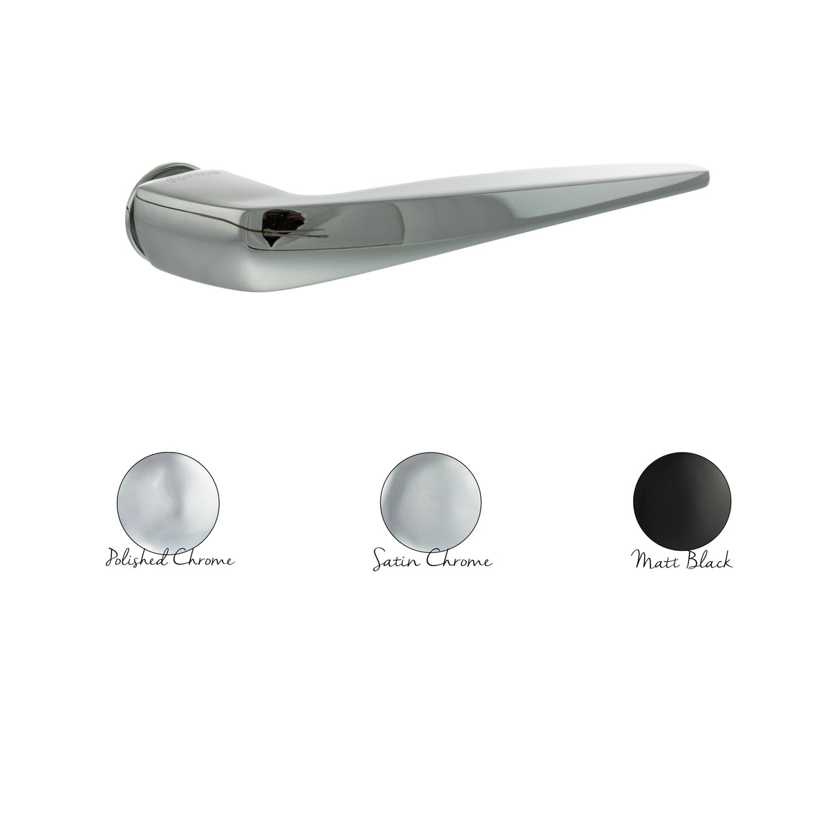 Forme Foglia Lever Door Handle on Concealed Round Rose - Satin Chrome - Set