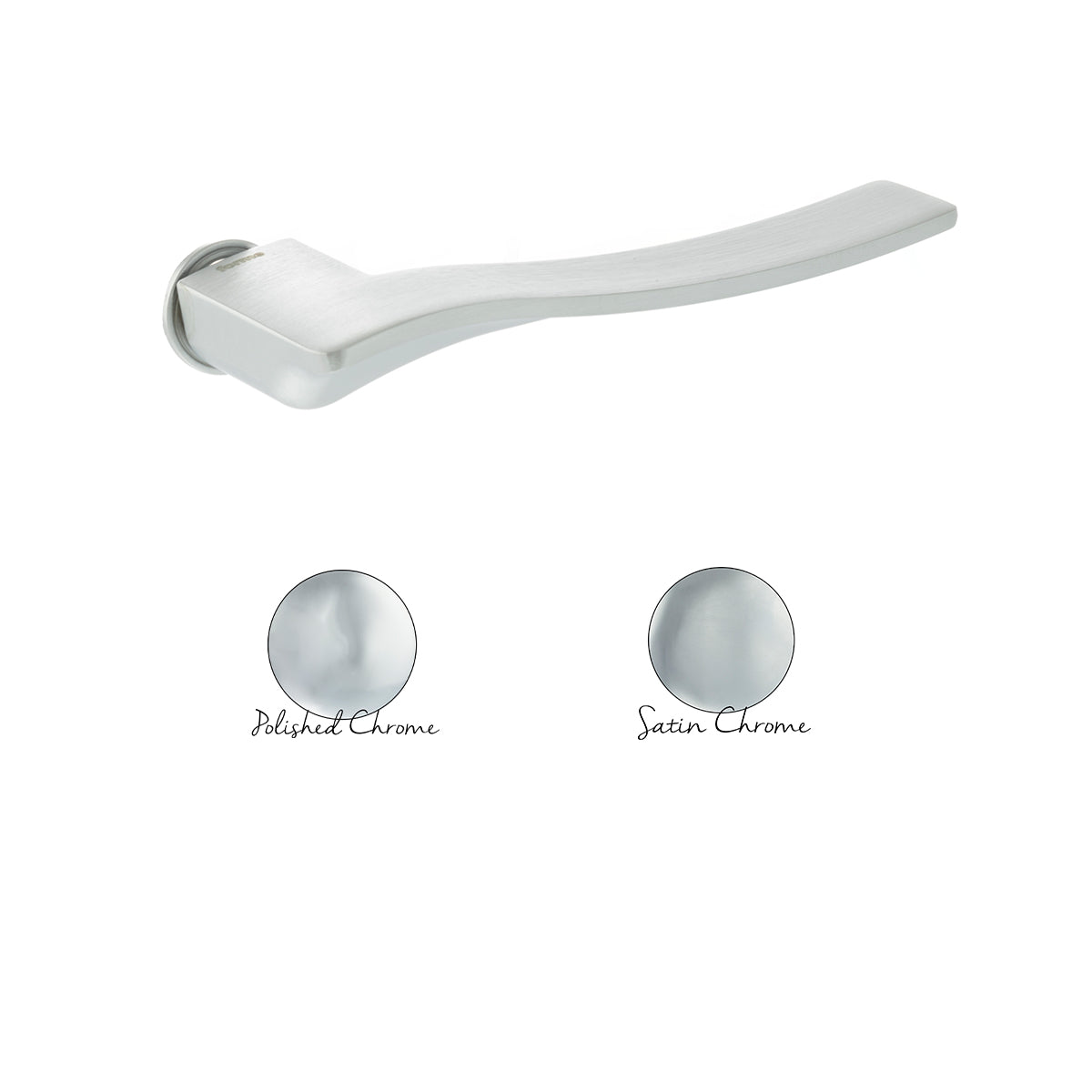 Forme Olimpia Lever Door Handle on Concealed Round Rose - Satin Chrome - Set