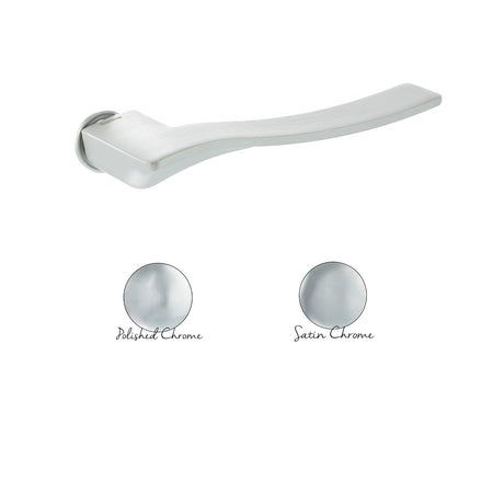 Forme Olimpia Lever Door Handle on Concealed Round Rose - Satin Chrome - Set