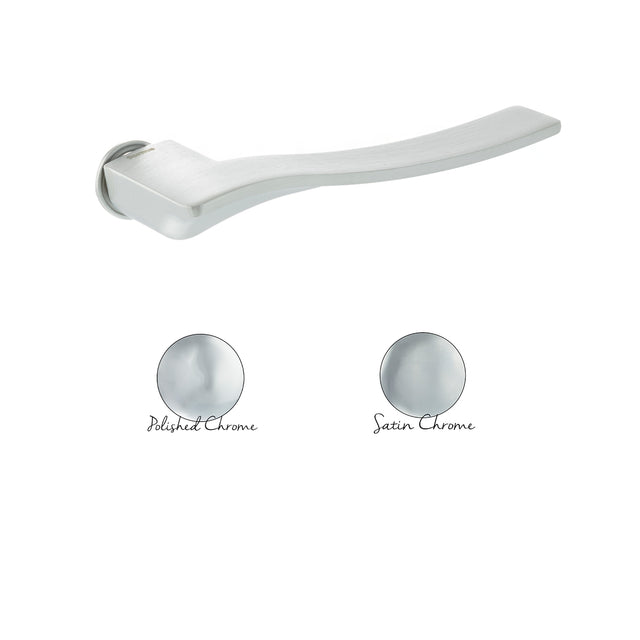 Forme Olimpia Lever Door Handle on Concealed Round Rose - Satin Chrome - Set