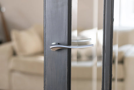 Forme Olimpia Lever Door Handle on Concealed Round Rose - Satin Chrome - Set
