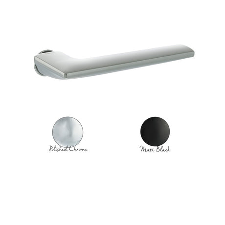 Forme Boston Lever Door Handle on Concealed Round Rose - Matt Black - Pair