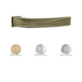 Forme Crystal Lever Door Handle on Concealed Square Rose - Yester Bronze - Set