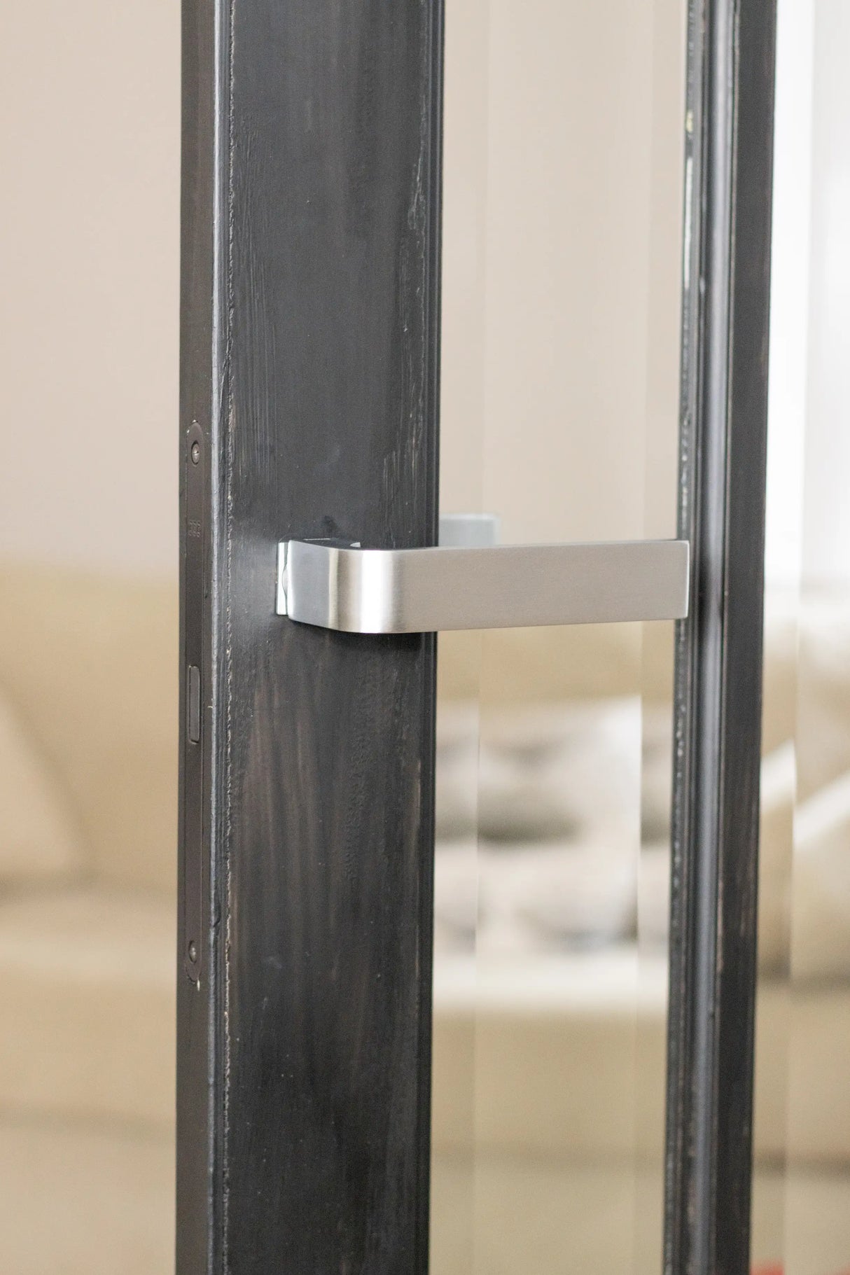 Forme Monza Lever Door Handle on Concealed Square Rose - Satin Chrome - Set