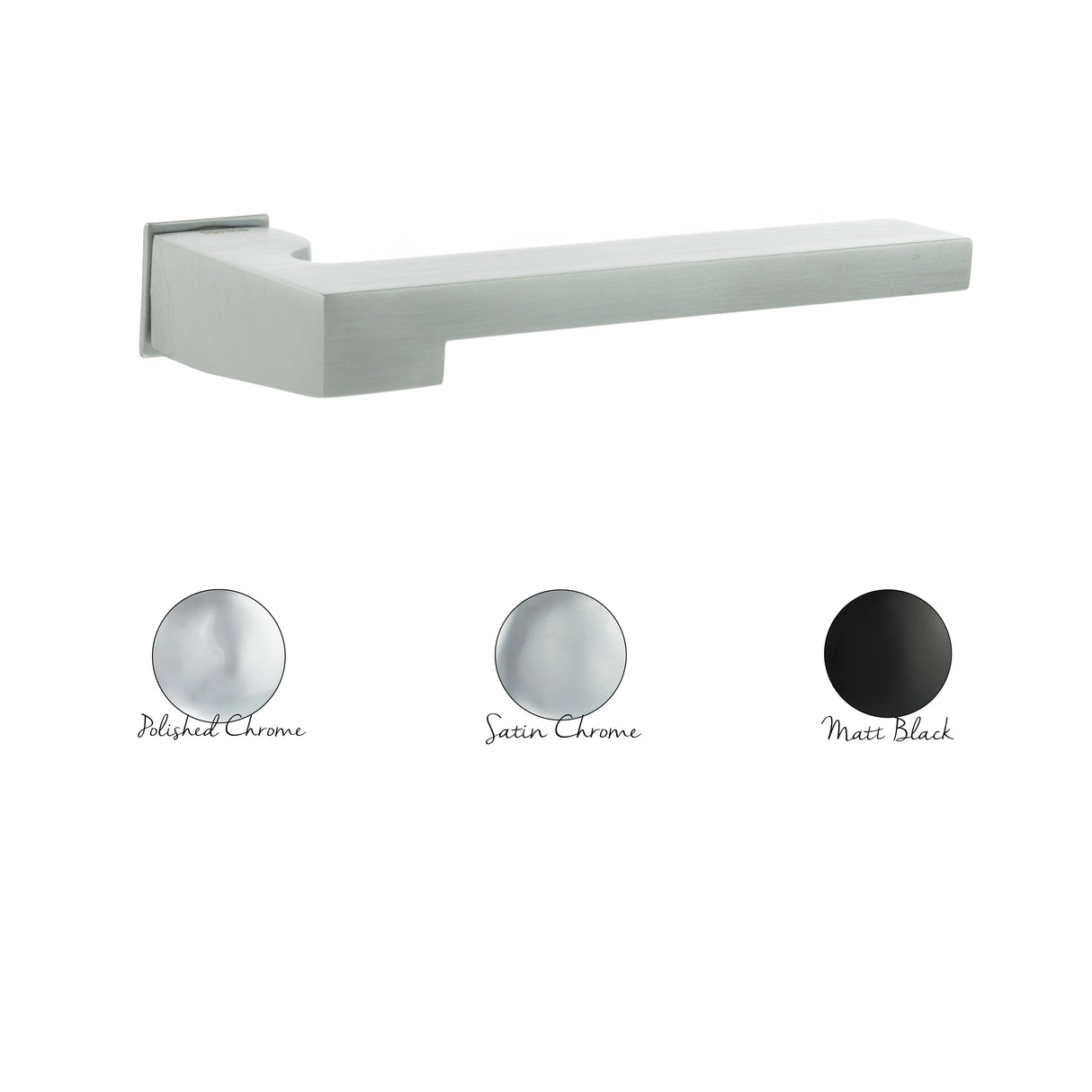 Forme Ginevra Lever Door Handle on Concealed Square Rose - Satin Chrome - Set