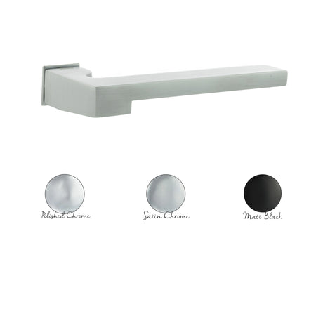 Forme Ginevra Lever Door Handle on Concealed Square Rose - Satin Chrome - Set